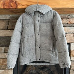 DONATED Mango | Wool Padded Cropped Hooded Puffer Jacket XS